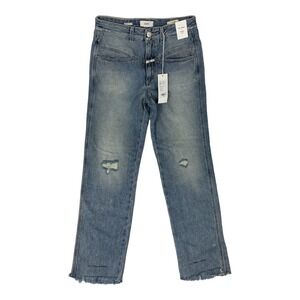 Closed Pedal Pusher Lightash Distressed Heritage High Waist Womens‎ Jeans 44 NWT